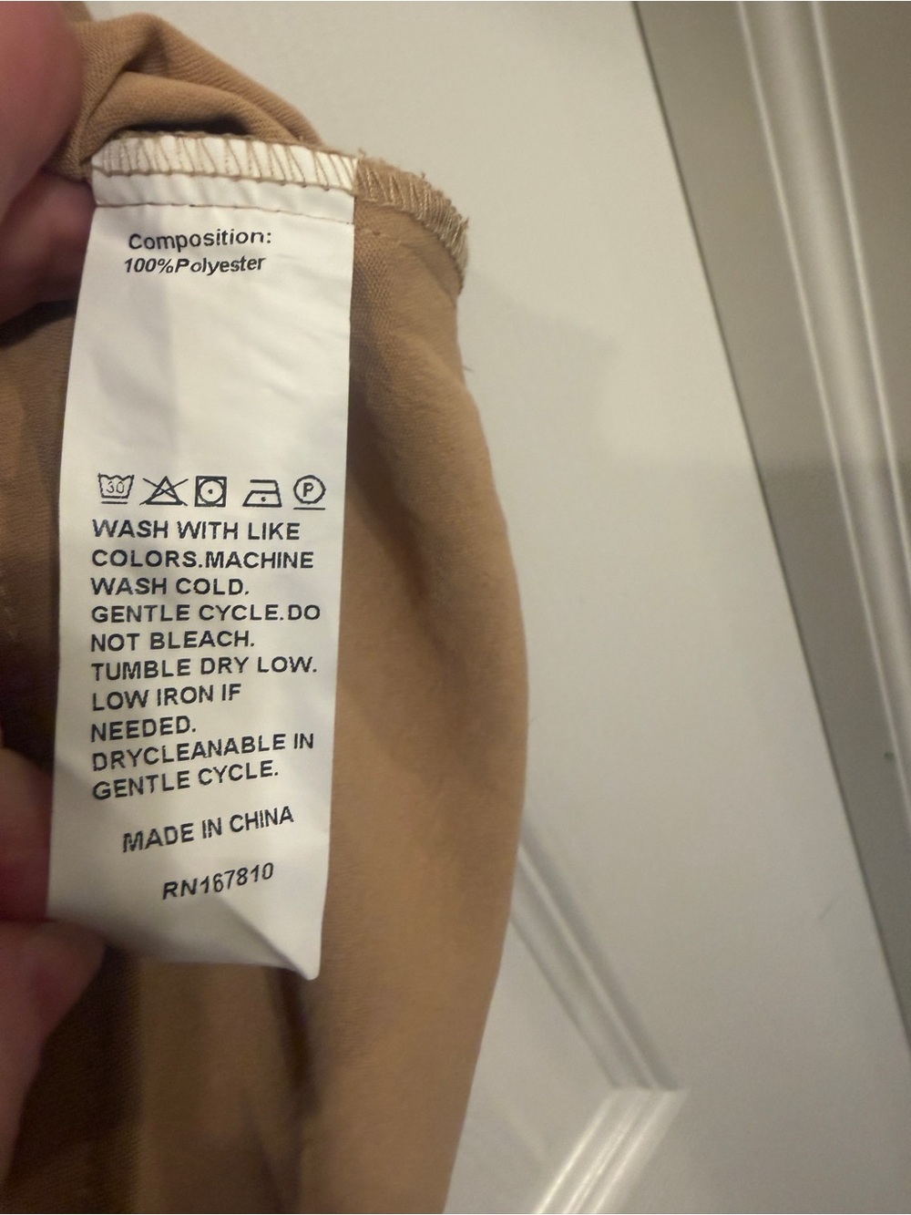 Women's Flowy Ruffle Sleeve Top in Camel NWOT - Picture 6 of 7